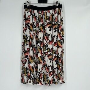 Vintage Funky Soul Floral Print Side Slit Skirt Size Small